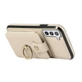 thumbnail image 4 of for Samsung Galaxy S22 Wallet Case with Card Holder, PU Leather Case with Ring Holder Kickstand, Snap Button Card Slots Case for Women Men for S22 with Crossbody Strap - Beige, 4 of 7