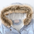 thumbnail image 5 of Girls Winter Coats with Hooded Puffer Jacket Blue Puffer Coat Zip up Long Sleeve Waterproof Girls Thicken Jacket Girls Fall Jacket 10-11 Years, 5 of 8