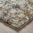 thumbnail image 4 of 5' X 8' Brown Light Blue And Gray Distressed Diamond Area Rug, 4 of 5
