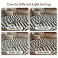 thumbnail image 7 of ODIKA 4'x6' Black Geometric Op Art Washable Area Rug Bold Circular With Modern Graphic Appeal Ornamental Pet Friendly, Non-Shedding for Bedroom, Reading Nook, 7 of 7