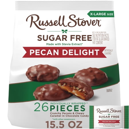 RUSSELL STOVER Sugar Free Pecan Delight Chocolate Candy, 15.5 oz. bag