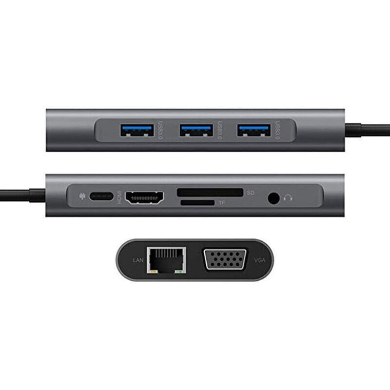 10-in-1 Laptop Docking Station with Type-C, HD, VGA, RJ45, PD, and Multi-USB 3.0