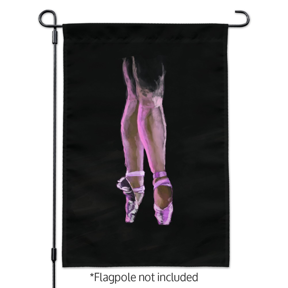 Ballet Slippers Pink Black Ballerina Dance Dancing Garden Yard Flag - image 2 of 3