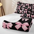 thumbnail image 4 of Manfei Pink Coquette Bow Bed Spread Queen For Girls,Cute Polka Dot Bowknot Queen Coverlet Set For Kids,3 Pieces, 4 of 7