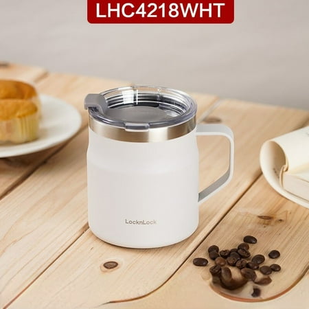 

LocknLock Insulation Cup With Lid Mug 304 Stainless Steel Girls Office Desktop Water Cup Male Gift Cup