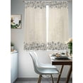 thumbnail image 4 of Blue Flower Sheer Curtains 72 Inch Length 2 Panels Set Window Treatments, Spring Farmhouse Country Floral Plant Beige Rod Pocket Semi Curtains for Living Room/Bedroom/Kitchen Décor, 104"W x 72"L, 4 of 7