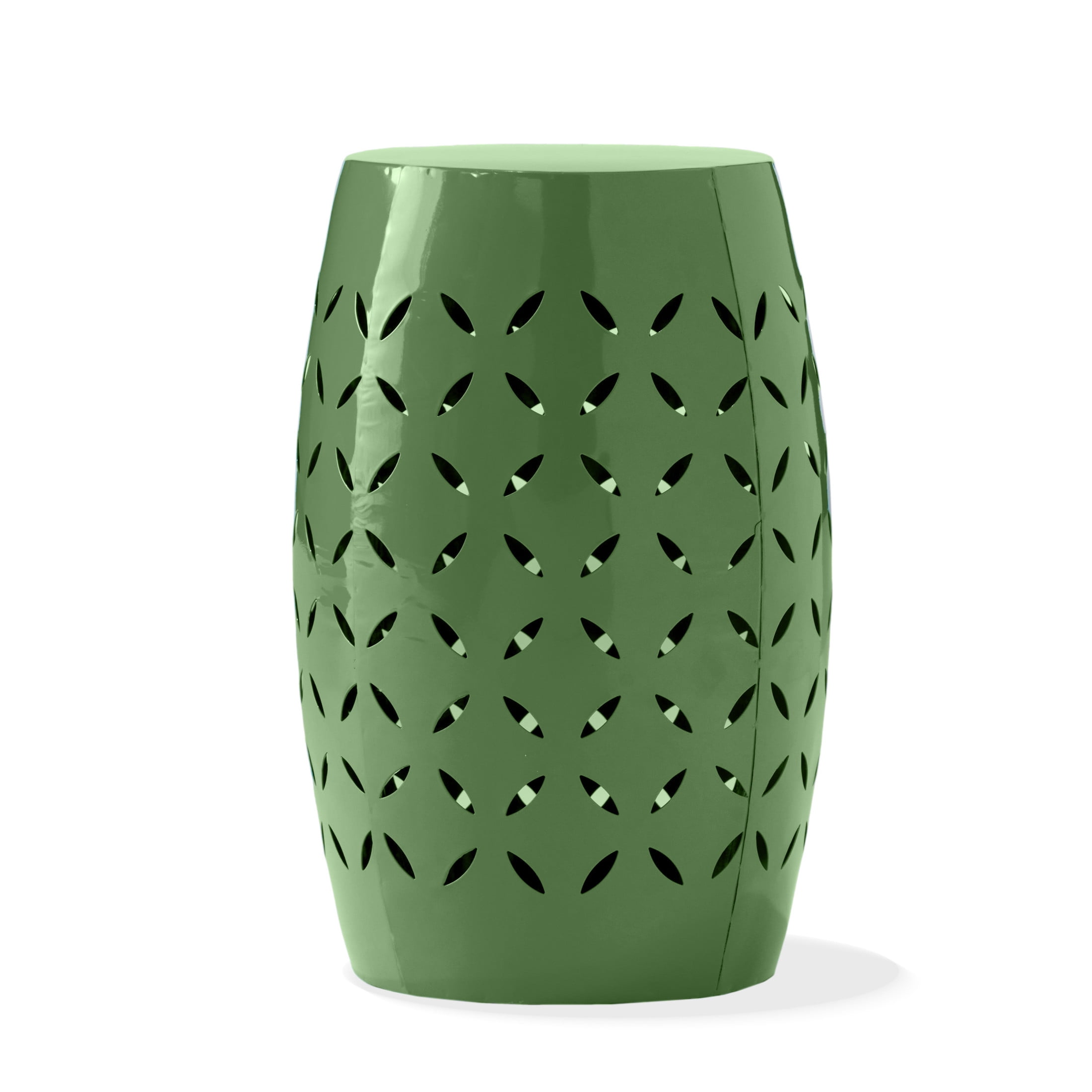 Christopher Knight Home 12" Outdoor Iron Side Table, All-Metal Barrel Accent Patio End Table, Green