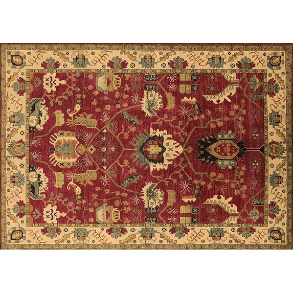 Ahgly Company Indoor Rectangle Oriental Brown Industrial Area Rugs, 5' x 8'