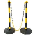 thumbnail image 2 of 4 Pack Traffic Delineator Post Cones with Fillable Base, Adjustable Plastic Safety Barrier with 5Ft Plastic Chain, Traffic Control Warning Parking Lot for Traffic Control and Warning, Yellow, 2 of 7