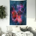 thumbnail image 3 of Outer Space Tapestry, Nebula Gas Celestial Expanse in Galaxy Astral Planet Cosmos Objects Space Theme, Wall Hanging for Bedroom Living Room Dorm Decor, 40W X 60L Inches, Navy Red, by Ambesonne, 3 of 5