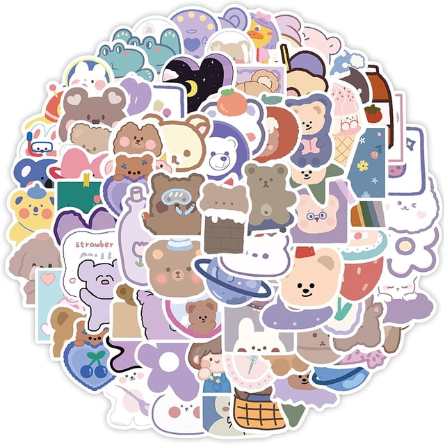 Bonitas pegatinas para niños, paquete de pegatinas de oso, 90 pegatinas impermeables para botellas de agua, funda de teléfono, portátil JAMW Sencillez