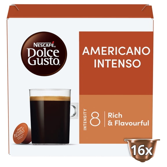 Nescafe Dolce Gusto Americano Intenso Coffee Pods x16 132.8g, Imported from Britain