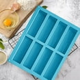 thumbnail image 4 of Btomtd Rectangular Silicone Mould with 8 Cavity , Cake Pan for Nutrition Bars and Chocolate Truffles, Household Baking Pan Cake Molds and Cookie Sheets, Size 10.6"x8.5", Sky Blue, 4 of 8
