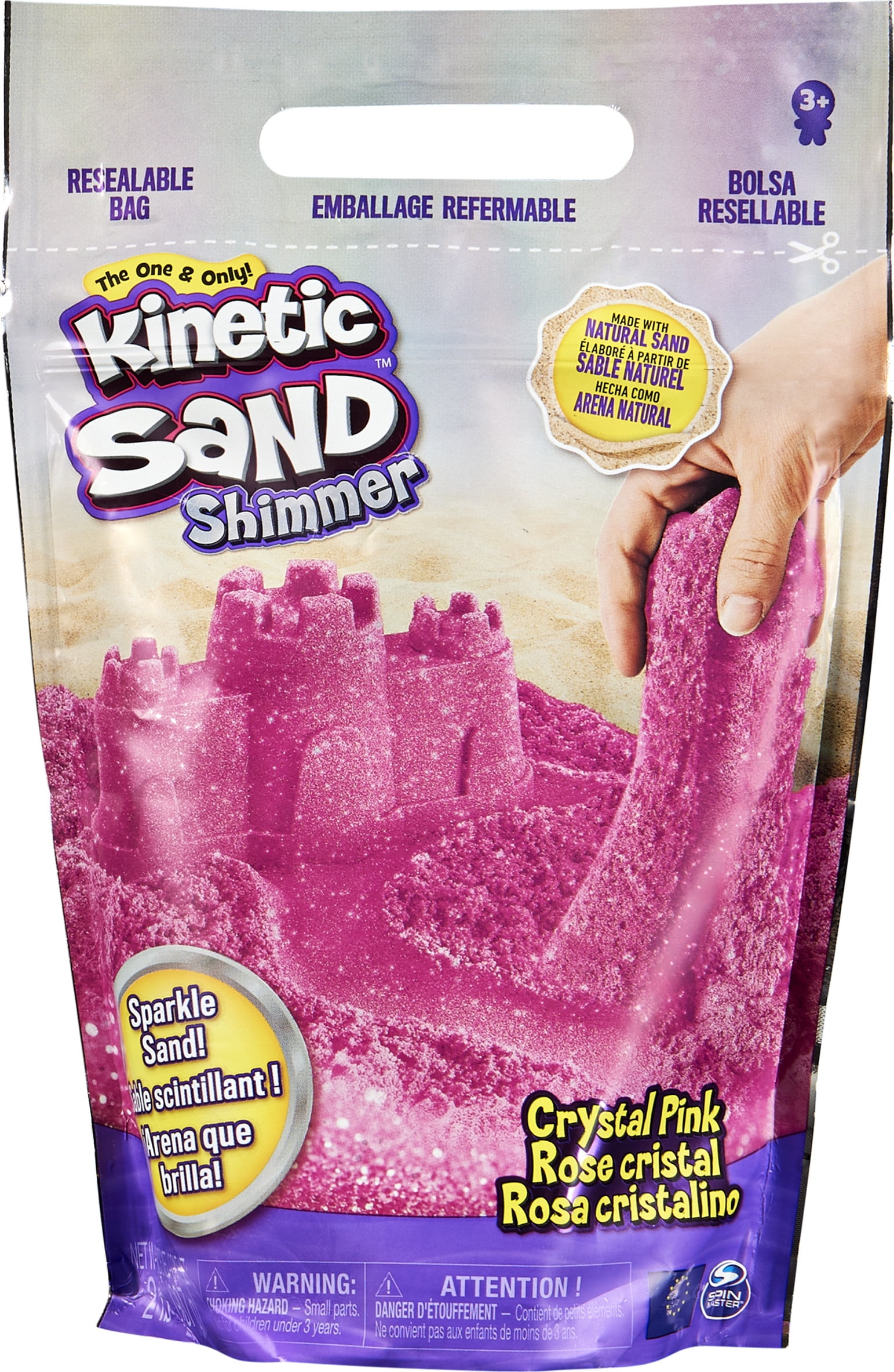 Sand, Crystal Pink 2lb Bag of AllNatural Shimmering Play Sand