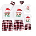 thumbnail image 2 of Pijamas familiares a juego de Navidad, gafas de sol, Santa, gris, conjuntos de Pijamas cortos, 2 of 3