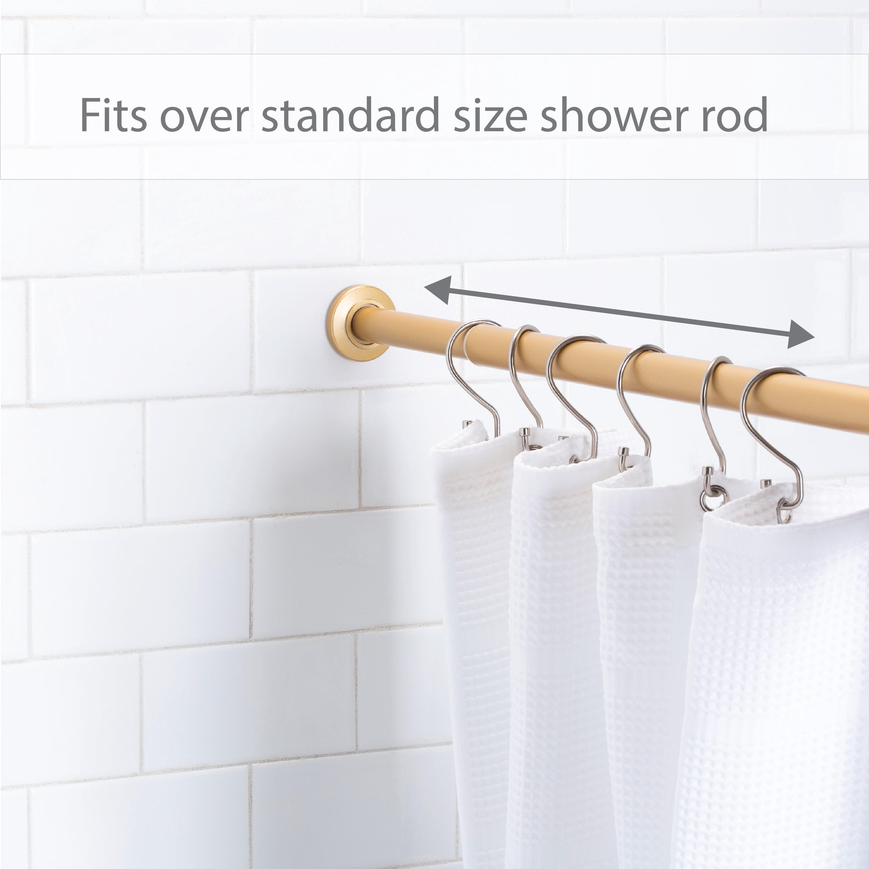 Bath Bliss Silver Zinc Alloy Shower Curtain Rings, Satin (12 Count)