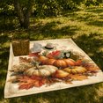 thumbnail image 7 of Pumpkins with Maple Leaves and Berries, Rustic Still Life Style for Fall Lovers, Cozy Parchment Harvest Scene, Flannel Blanket for Living Room and Cabin, Thanksgiving Gift and Harvest Home Decor, 7 of 7