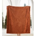 thumbnail image 3 of Cozy Haven Oversized Faux Fur Throw Blanket, Copper, 50" x 72", 3 of 10