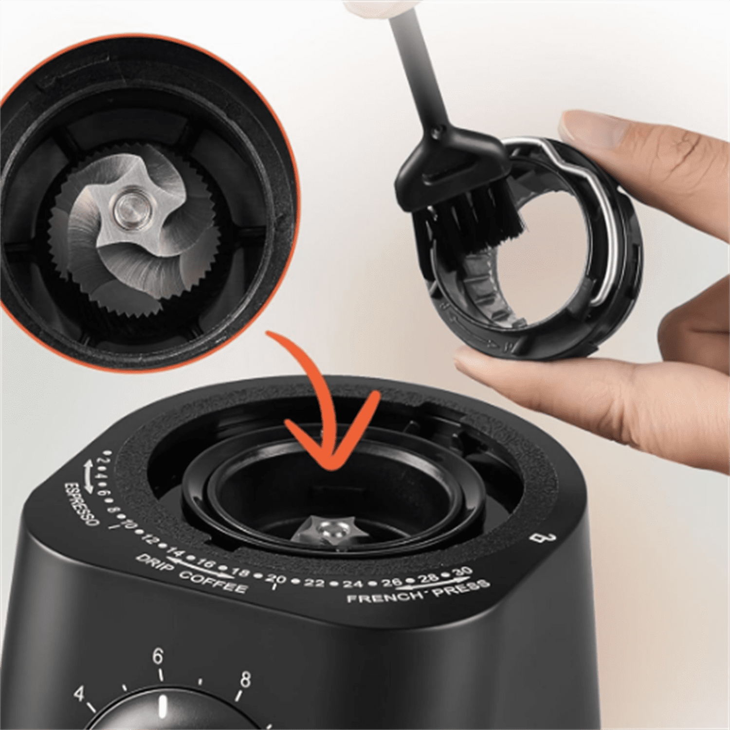 Coffee Grinder Electric, Conical Burr Coffee Bean Grinder with 30 Grind Settings