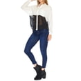 thumbnail image 2 of Blusa Bicolor Mujer Con Cuello Moda Casual Formal Ligera blanco XG, 2 of 5