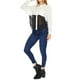 thumbnail image 2 of Blusa Bicolor Mujer Con Cuello Moda Casual Formal Ligera blanco XG, 2 of 5