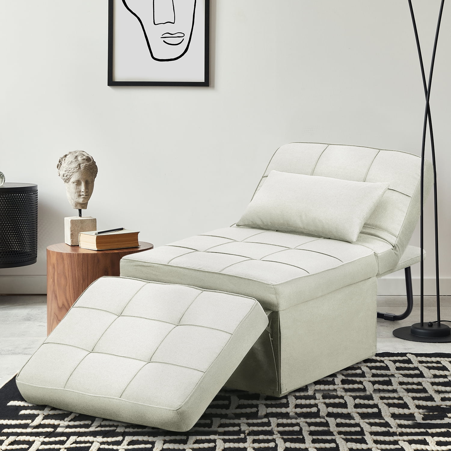 Ainfox Folding Sofa Bed, 4 in 1 Daybeds Ottoman Chair Lounge Ainfox Folding Sofa Bed, 4 in 1 Daybeds Ottoman Chair Lounge