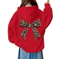 thumbnail image 6 of Ruyang Teen Girls Oversized Pullover Hoodies Leopard Bow Graphic Hooded Sweatshirts Spring Cute Trendy Sweater Pocket, 6 of 8