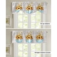 thumbnail image 4 of Autumn Plaid Watercolor Pumpkin Kitchen Valance Curtain Window Valance for Living Room Bedroom Tie Up Valance Curtain, 4 of 6