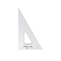 Pacific Arc Drafting Triangle, 12-inch, 30/60/90 Degrees, Clear Acrylic