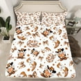 thumbnail image 2 of Feelyou Cowgirl Hat Boot Queen Sheet Sets for Kids, Kawaii Princess Ribbon Bow Flat Sheet, Cartoon Flower Queen Fitted Sheet, Ultra Soft Bedroom Decor, 4 Pieces, 2 of 7