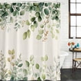 thumbnail image 3 of Eucalyptus Waterproof Fabric Shower Curtain,Rustic Chic Greenery Plant Round Weeping Leaf Waterproof Fabric Shower Curtain for Bathroom Curtains Bathtubs Shower Curtains with 12 Hooks Standard 60x72, 3 of 8