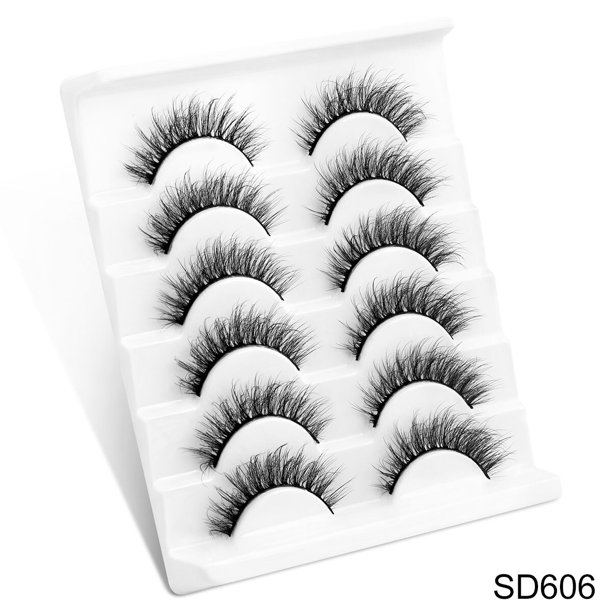 3/8/10 pares de pestañas de visón de imitación 6D, pestañas postizas largas gruesas naturales de 10-15mm, pestañas postizas dramáticas, maquillaje de ojos, extensión de belleza Tan Jianjun unisex