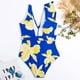 thumbnail image 5 of Traje de baño sexy de una pieza Traje de baño con volantes vintage Trajes de baño de 2 piezas para mujer Baño con cuello en V - Azul, 5 of 7