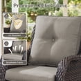 thumbnail image 6 of POCASSY Wicker Rocking Chair Swivel Chairs - 2 Piece Oversized Rocker Patio Accent Chairs Set Rattan Rocking Chair for Outdoor Porch Deck Garden Backyard (Brown/Gray), 6 of 11