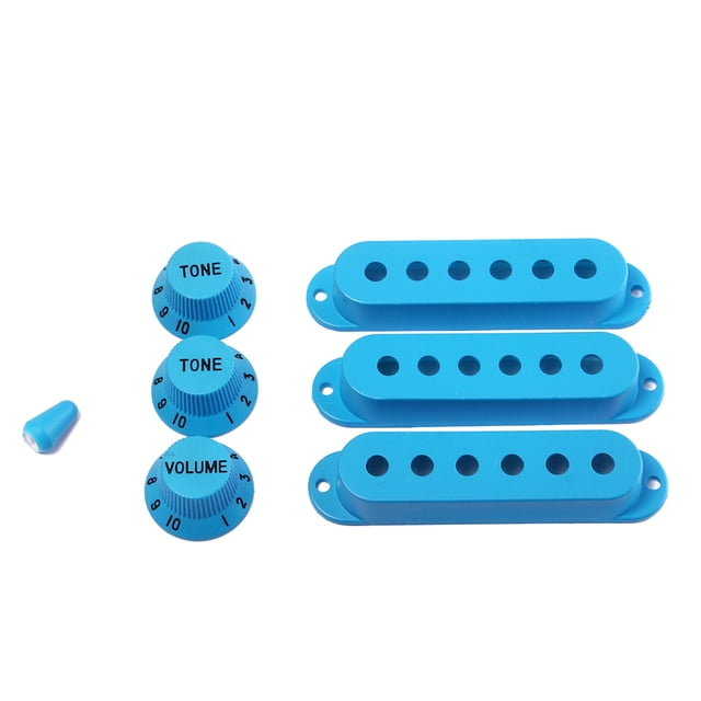 Miangastore Strat Guitar Accessory Set with Durable Plastic Covers Knobs and Switch Tip 8 x 1 4 x 1
