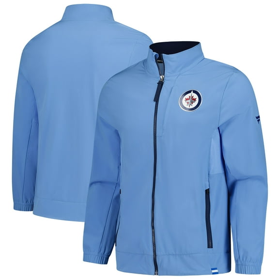 Men's-Fanatics  Light Blue Winnipeg Jets Anniversary Full-Zip Coaches Jacket
