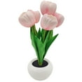 thumbnail image 1 of Lámpara de mesa con flores, tulipán, luz LED de noche para escritorio, decoración del hogar, sala de estar, flores artificiales, 1 of 8