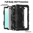 thumbnail image 2 of Decase Shockproof Case for Lenovo Tab One 8.7" / K9 2025,3 in 1 Heavy Duty Kids Silicone Cover Bulit in Screen Protector,Full-Body Tablet Case with Rotating Handle Stand,Black, 2 of 9