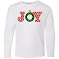 thumbnail image 3 of Inktastic Joy Christmas Ornament with Candy Cane Stripes Long Sleeve Youth T-Shirt, 3 of 5
