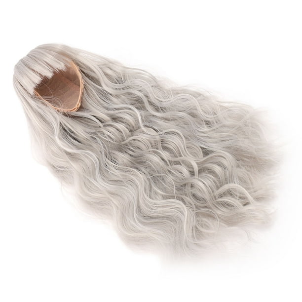 Peluca De Pelo Largo Y Rizado Para Muñeca, Flequillo Recto, Bricolaje, Suave