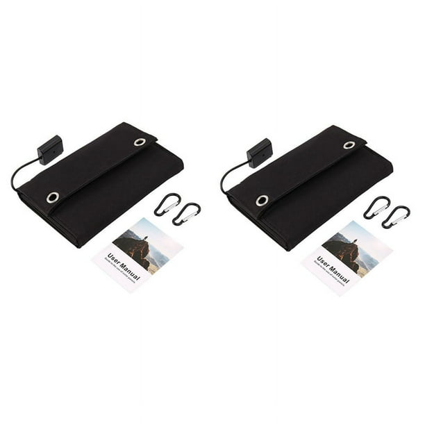 2X Panel Solar USB Plegable de 70W Cargador de Panel Solar Impermeable Plegable Portátil Cargador de Batería