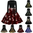thumbnail image 3 of Wangmeiwg Christmas Dresses for Women Stylish Women's Festive Holiday Print Casual Dress with Round Neck and Elegant Long Sleeves for a Flowy Comfortable Fit XXL Red, 3 of 3