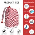thumbnail image 5 of White Red Checkered Backpack for School,Cute School Bag,Schoolbag with Adjustable Shoulder Straps & Padded Back,15.7"x11.8"x5.5", 5 of 5