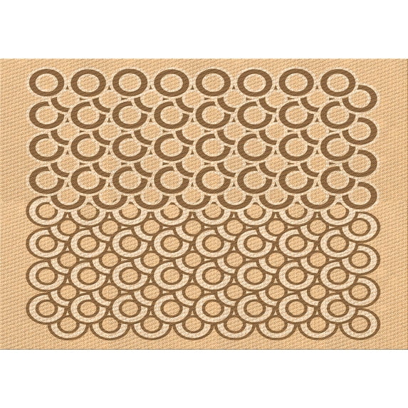Ahgly Company Indoor Rectangle Patterned Cardboard Brown Gold Area Rugs, 5' x 7'