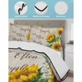 thumbnail image 3 of Full Size Quilt Bedding Set, Sunflower Reversible Summer Quilt 3 Pieces, Yellow Floral Farmhouse Botanical Vintage Art Lightweight Bedspreads Coverlets with 2 Pillow Shams for All Seasons, 3 of 5