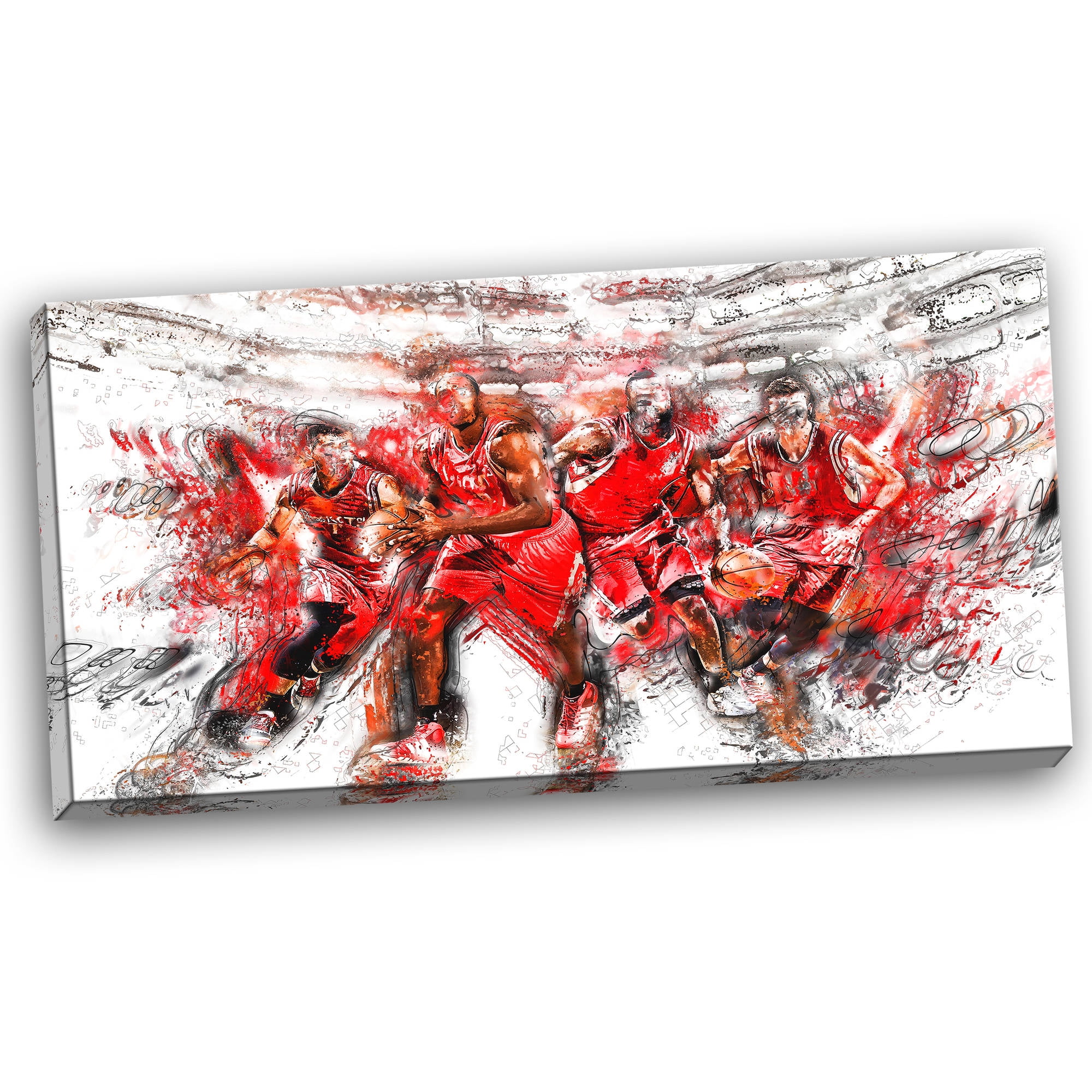 Design Art Basketball Offense Line Graphic Art on Wrapped Canvas