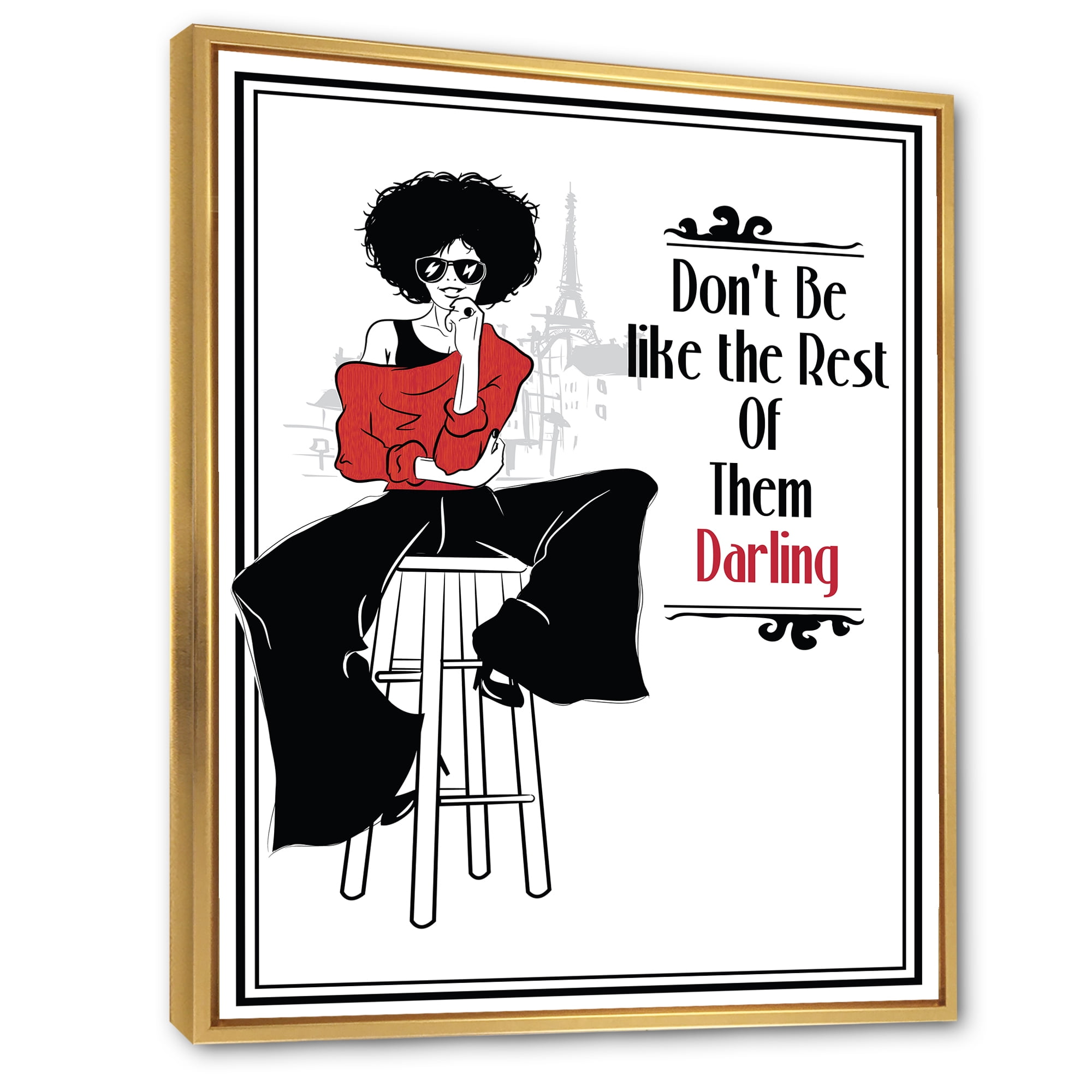 Designart 'Style Passion Life Fashion Woman VI' Modern Framed Canvas Wall Art Print