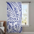 thumbnail image 4 of Polynesia Texture Sheer Curtains 45 Inches Long, Retro Traditional Tribe Floral Abstract Blue Light Filering Curtains, Breathable Simi Curtain Privacy Drapes for Kitchen Bathroom Window Treatment, 4 of 9