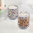 thumbnail image 2 of Yayeee 4 Pack Qtip Holder Bathroom Cotton Swab Canister with Lid Clear Dispenser Set, Purple Doodle Pattern, 2 of 6
