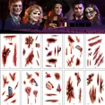 thumbnail image 1 of Tatuajes Temporales De Halloween, 20 Hojas De Diseño Diferentes Maquillaje Profesional De Halloween, Cicatrices De Tatuajes De Halloween Con Tatuaje De Costra Falso (6.8*12cm, Cicatrices A), 1 of 5